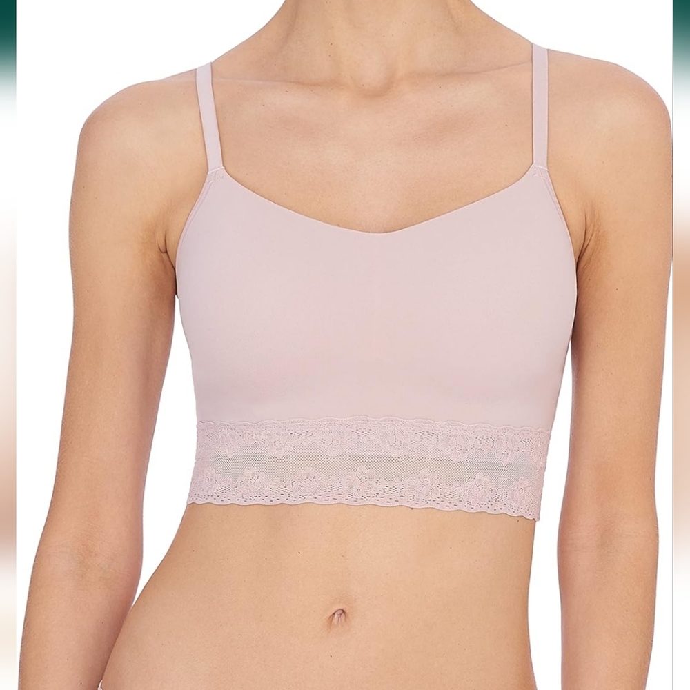 Natori Women Bliss Perfection Wireless Contour Bralette Rose Beige Nude Small